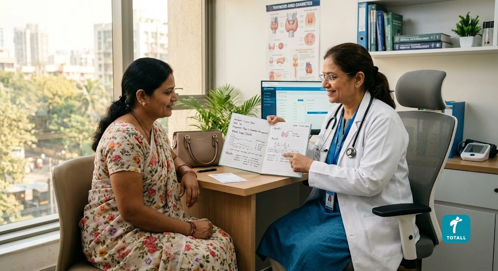 Doctor explaining semaglutide treatment to a patient at TOTALL Indore