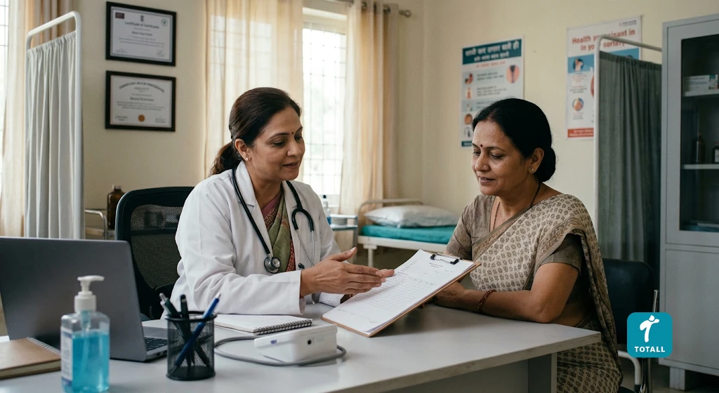 Doctor discussing PCOS and weight management with a female patient