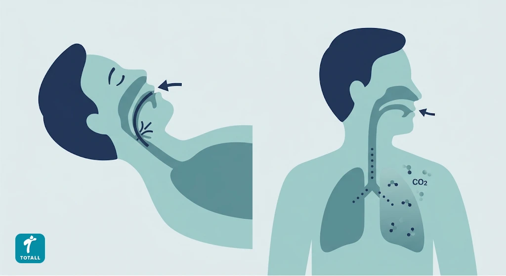 Diagram comparing obstructive sleep apnea and obesity hypoventilation syndrome